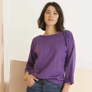 Pulóver csónak nyakkal és 7/8 ujjal kép