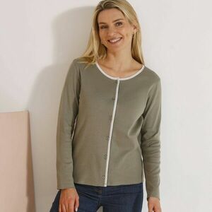 Stretch pulóver kontrasztos szegéllyel kép