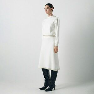 Reserved - Gyapjúkeverék midiszoknya - Krém kép