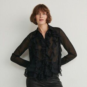 Reserved - Átlátszó ing fodrokkal - Fekete kép