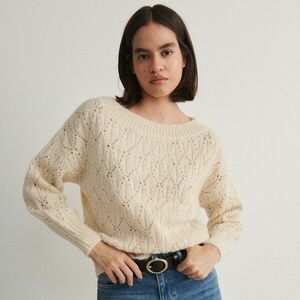 Reserved - Áttört mintájú pulóver fémes hatással - kép