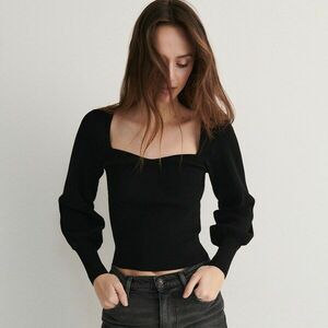 Reserved - Mélyen dekoltált felső - Fekete kép