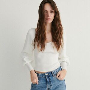 Reserved - Mélyen dekoltált felső - Krém kép