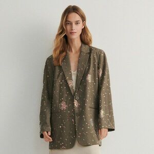 Reserved - Blézer flitteres rátétekkel - Khaki kép