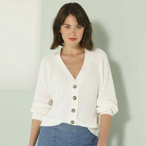 Stretch kötött pulóver sima mintával kép