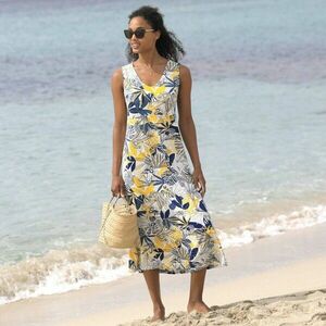 Ujjatlan, ujjatlan, felhajtott midi ruha mintával kép