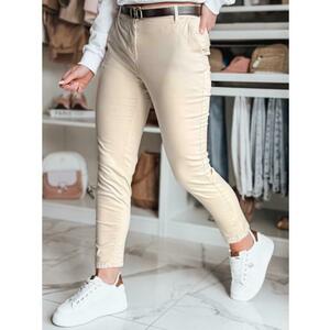 Női slim fit nadrág övvel LINESKA világos bézs kép