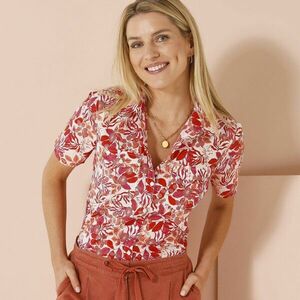 Rövid ujjú ing nyomtatott virágokkal kép