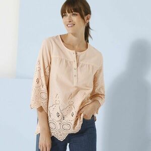 Madeira blúz kerek nyakkivágással, gombokkal és 3/4-es ujjakkal kép