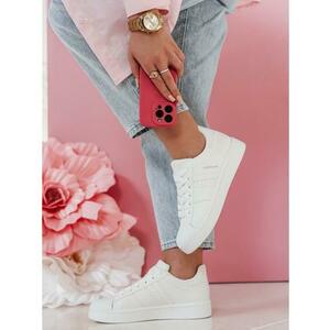 Női cipő magas talppal JUNOMI fehér kép