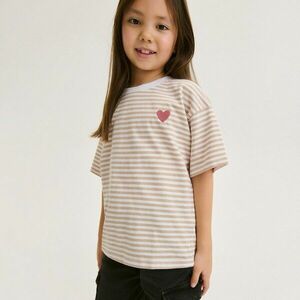 Reserved - Csíkos pamutpóló - Bézs kép