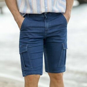Cargo bermuda sztreccs farmerből kép
