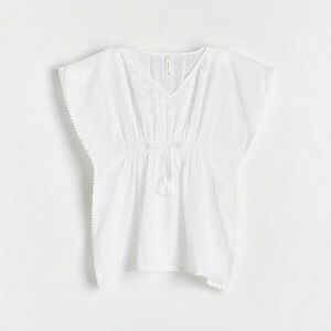 Reserved - Strandponcsó hímzéssel - Fehér kép