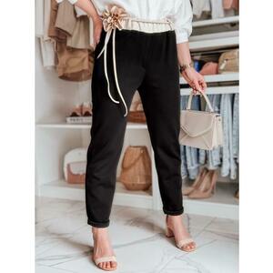 Női casual nadrág vajszínű virágokkal LEGISSA fekete kép