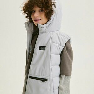 Reserved - Steppelt mellény kapucnival - Világosszürke kép