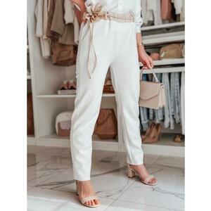 Női casual nadrág vajszínű virágokkal LEGISSA ecru kép