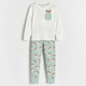 Reserved - Kétrészes, mintás pizsamaszett - Türkiz kép