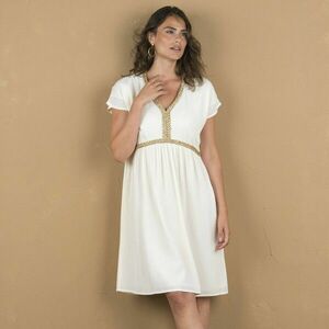 Crepon rövid ruha arany részletekkel kép