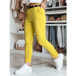 LINESKA női slim fit nadrág övvel, mustár kép