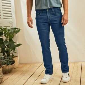 Egyenes, rugalmas farmer lekerekített derékkal, belső szárhossz 72 cm kép