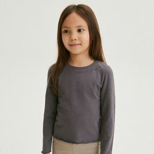 Reserved - Hosszú ujjú póló rátéttel - Szürke kép