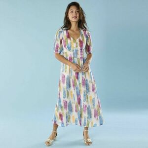 Hosszú voile ruha mintával, kisebb testalkatúak számára kép