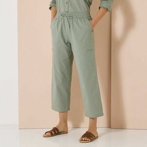 Széles 7/8 nadrág pamut/vászon keverékből kép