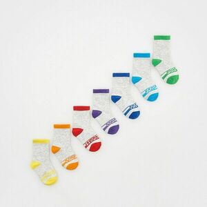 Reserved - 7 pár pamutban gazdag zokni - Világosszürke kép