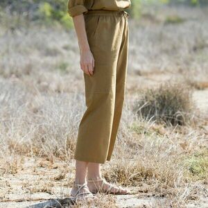 Széles 7/8-os nadrág zsebekkel, pamut/vászon keverékből készült kép