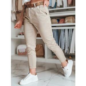 Női casual nadrág övvel MADELINA sötét bézs kép