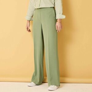 Krepp széles nadrág elasztikus derékkal kép