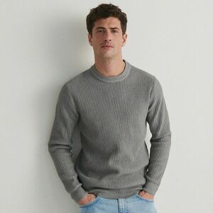 Reserved - Bordázott kötésű pulóver - Szürke kép