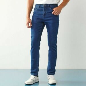 Egyenes szabású, 5 zsebes, rugalmas farmerből készült farmer, 178 cm feletti magasság esetén, belső szárhossz 82 cm kép