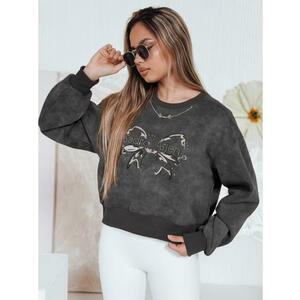 Női rövid pulóver DENVIS, oversize, tie-dye mintás, grafit kép