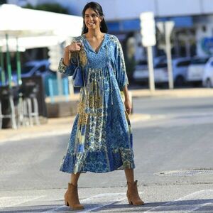 Crepon midi ruha nyomtatással kép