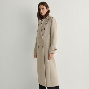 Reserved - Dupla soros kabát gyapjúval kevert anyagból - Barna kép