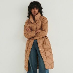 Reserved - Steppelt kabát állógallérral - Bézs kép