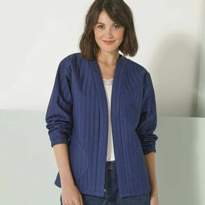 Egyszínű steppelt kabát hosszú ujjakkal kép