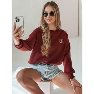 Női oversize pulóver SOFTSLON hímzéssel, bordó kép