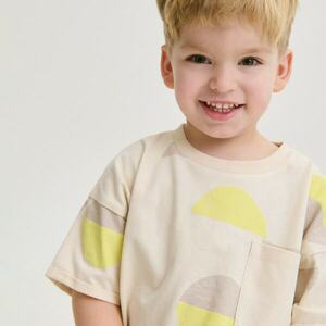 Reserved - Oversized póló zsebbel - Krém kép