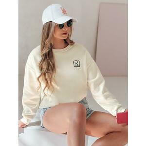 Női oversize pulóver SOFTSLON hímzéssel, ecru kép