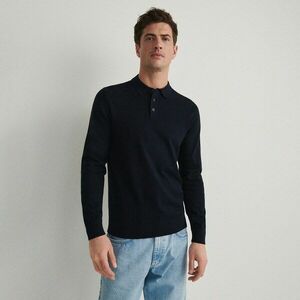 Reserved - Hosszú ujjú, pamut pólóing - Tengerészkék kép