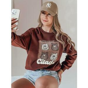 Női oversize pulóver MISOBEARS medvékkel, bordó kép