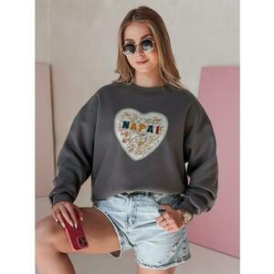 Női oversize pulóver SERDUCHOVA szívvel, grafit kép