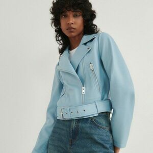 Reserved - Műbőr motorosdzseki - Kék kép