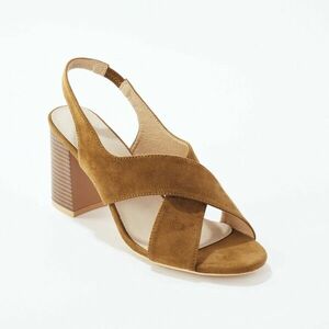 Keresztbe tett pántos szandál, sarokbetéttel kép