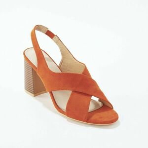 Keresztbe tett pántos szandál, sarokbetéttel kép