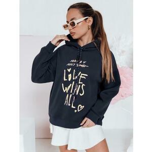 Női oversize kapucnis pulóver LOVEWILL sötétkék kép