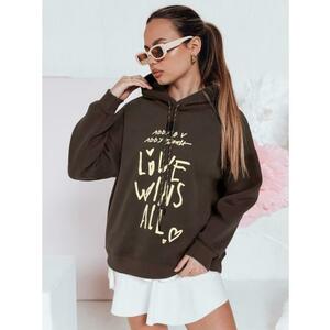 Női oversize kapucnis pulóver LOVEWILL barna kép
