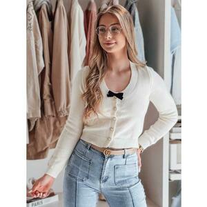 Női rövid pulóver LAMURE ecru masnival kép